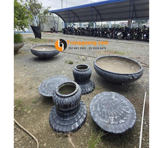 Chậu Ang Tròn Xi Măng Giả Đá Trồng Súng Nuôi Cá
