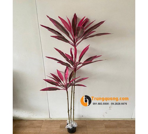 Cây Huyết Dụ Giả - Cây Cảnh Nhân Tạo Lá Đỏ Tía Chân Thực, Bền Đẹp Không Cần Chăm Sóc