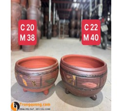 Chậu Gốm Tròn Dẹp – Chậu trồng cây kiểu dáng thấp, phù hợp trang trí không gian
